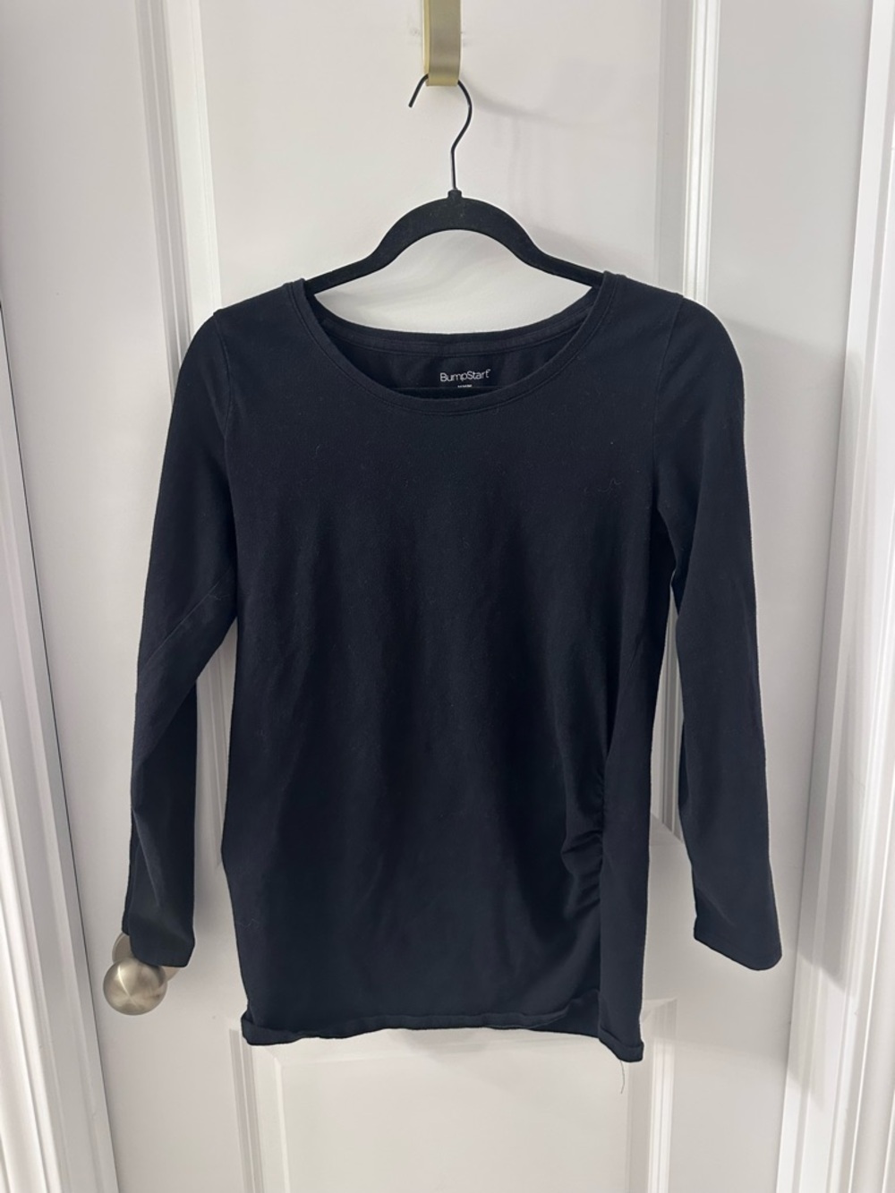 BumpStart Black Long Sleeve Scoop Neck Maternity Tee